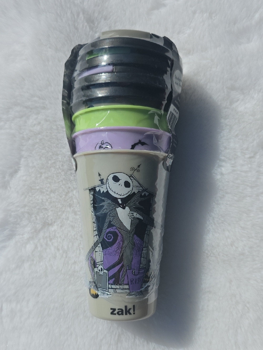 Disney The Nightmare Before Christmas 4 Pack Tumblers W/ Lids Black Green Purple